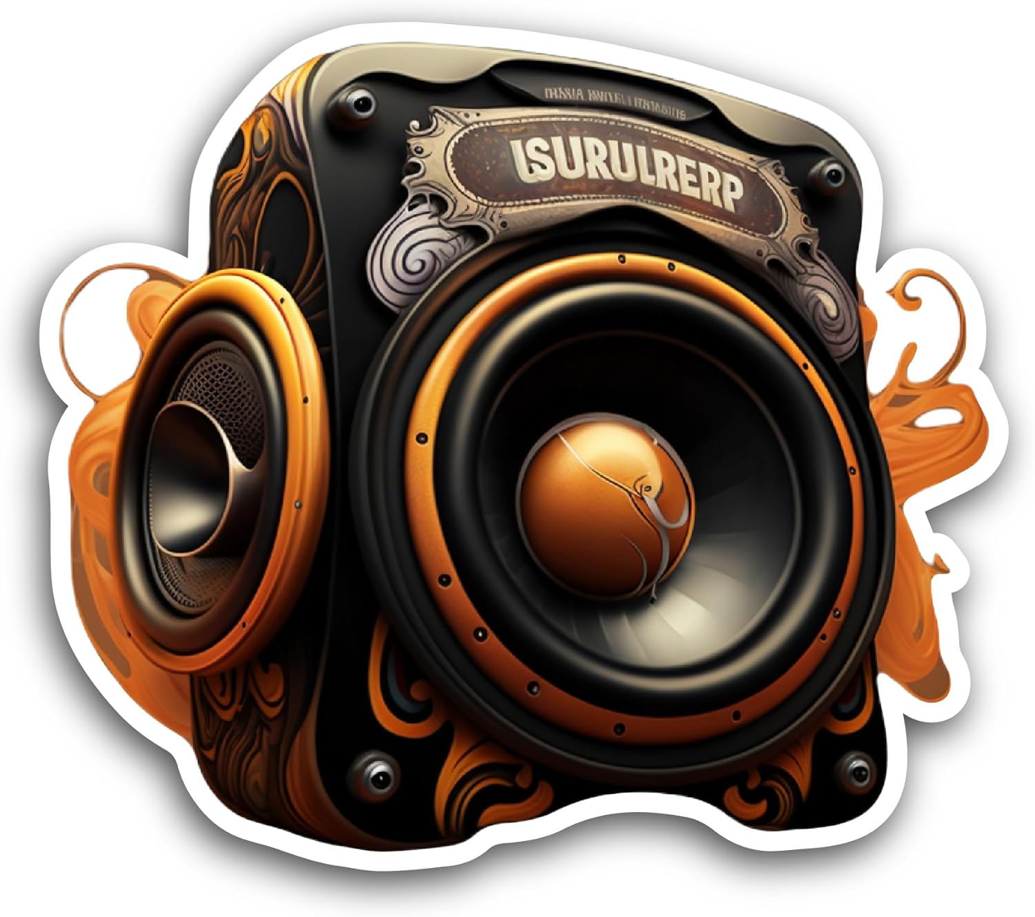 2 (Pieces) 3" and 5" Two Stereo Speakers Sticker, Waterproof Vinyl Decals for Many Purpose Like Cars, Trucks, Laptops, Phones, Windows and More