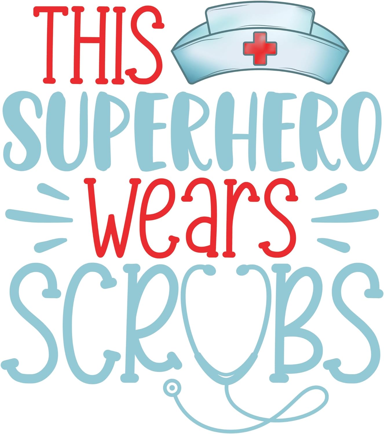 Inspirational Quote "The Superhero Wears Scrubs" Motivational Sticker Vinyl Decal Motivation Stickers- 5" Vinyl Sticker Waterproof