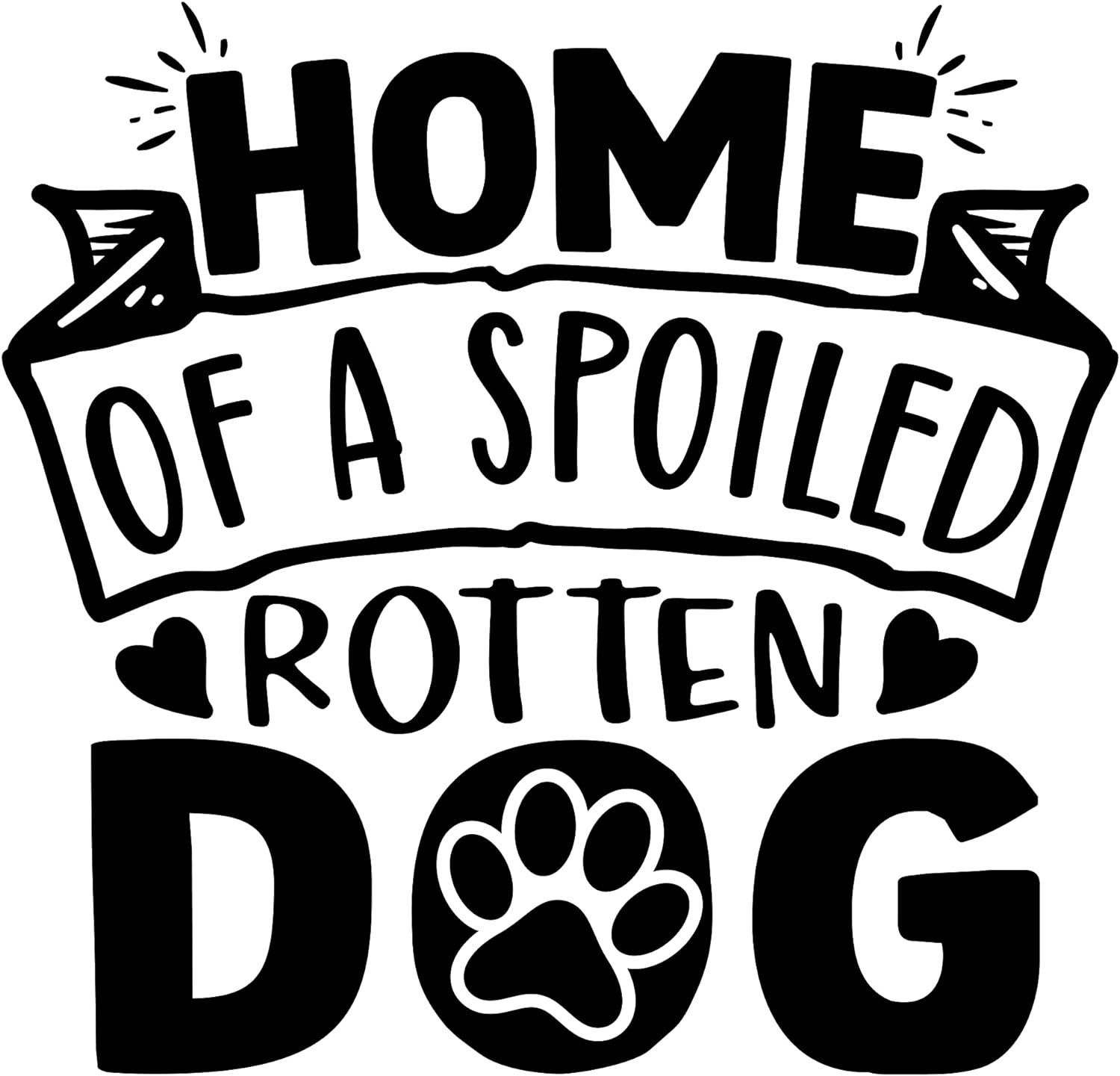 Inspirational Quote "Home of A Spoiled Rotten Dog" Motivational Sticker Vinyl Decal Motivation Stickers- 5" Vinyl Sticker Waterproof