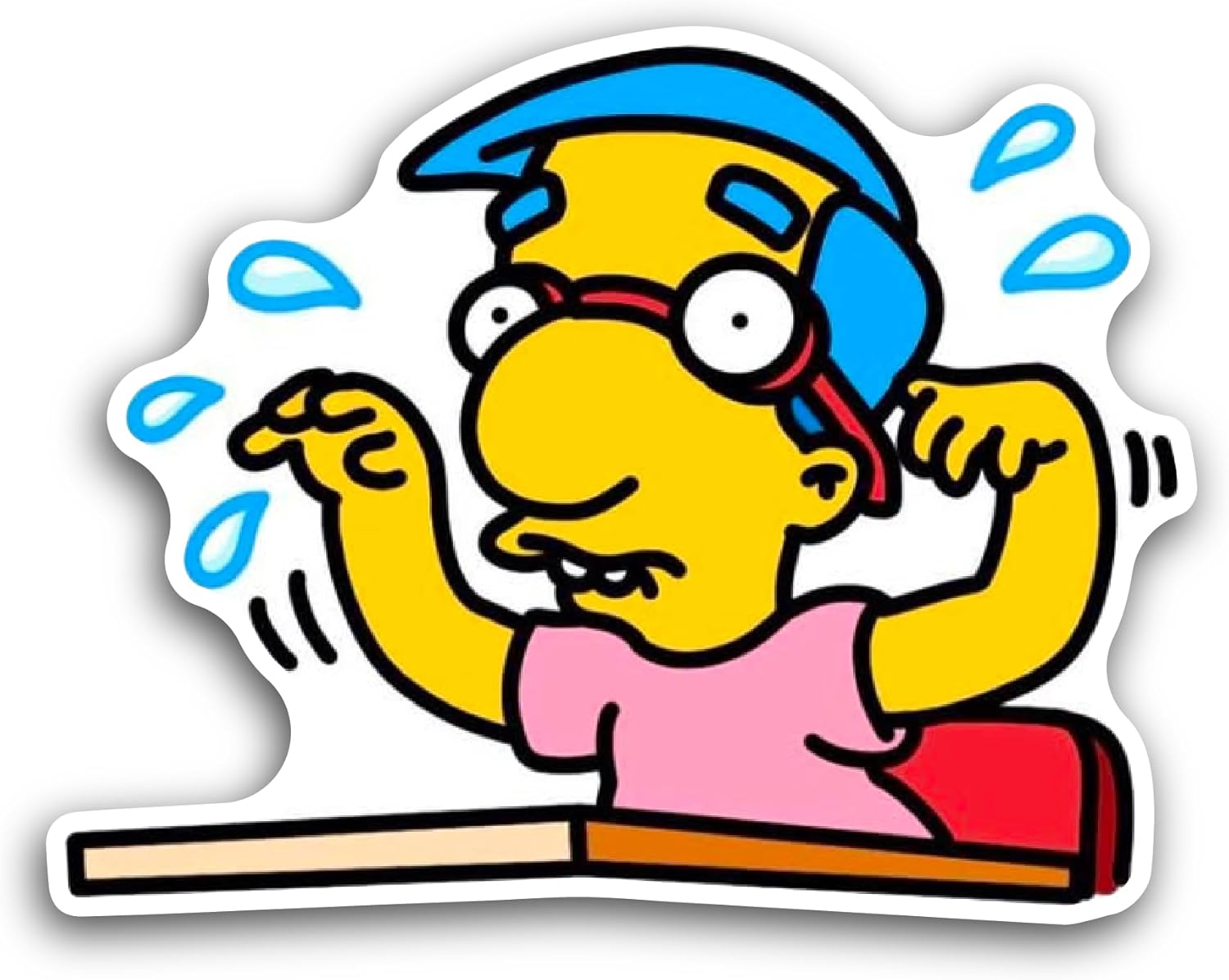 2 (Pieces) 3" and 5" Yellow Man Cartoon Character Sticker, Waterproof Vinyl Decals for Many Purpose Like Cars, Trucks, Laptops, Phones, Windows and More