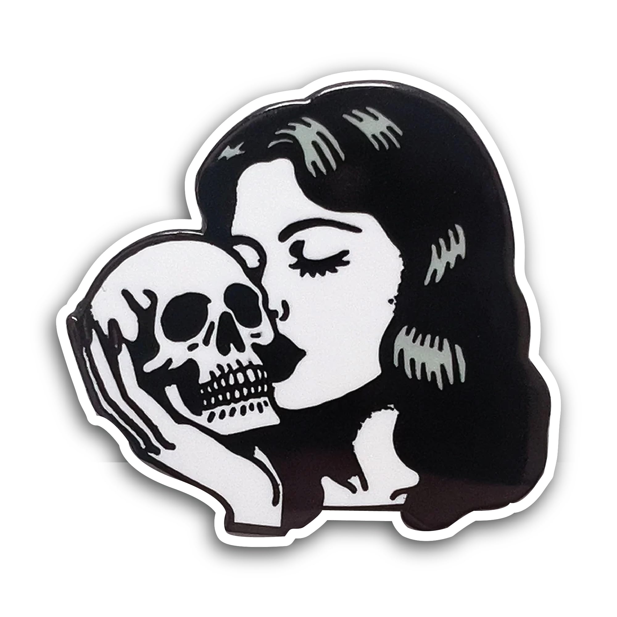 2 (Pieces) 3" and 5" Women with Skull Sticker, Waterproof Vinyl Decals for Many Purpose Like Cars, T