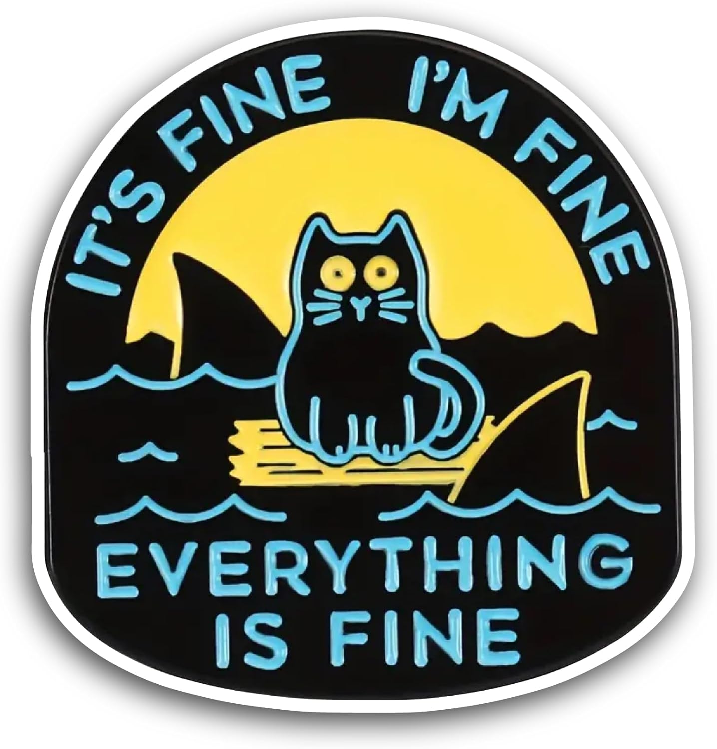 2 (Pieces) 3" and 5" Its Fine Im Fine Sticker, Waterproof Vinyl Decals for Many Purpose Like Cars, Trucks, Laptops, Phones, Windows and More