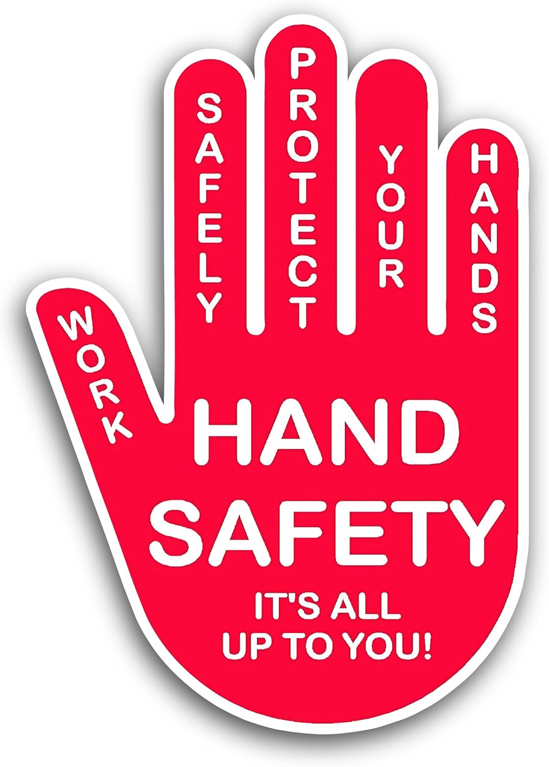 2 (Pieces) 3" and 5" Hand Safety Notice Sticker, Waterproof Vinyl Decals for Many Purpose Like Cars, Trucks, Laptops, Phones, Windows and More