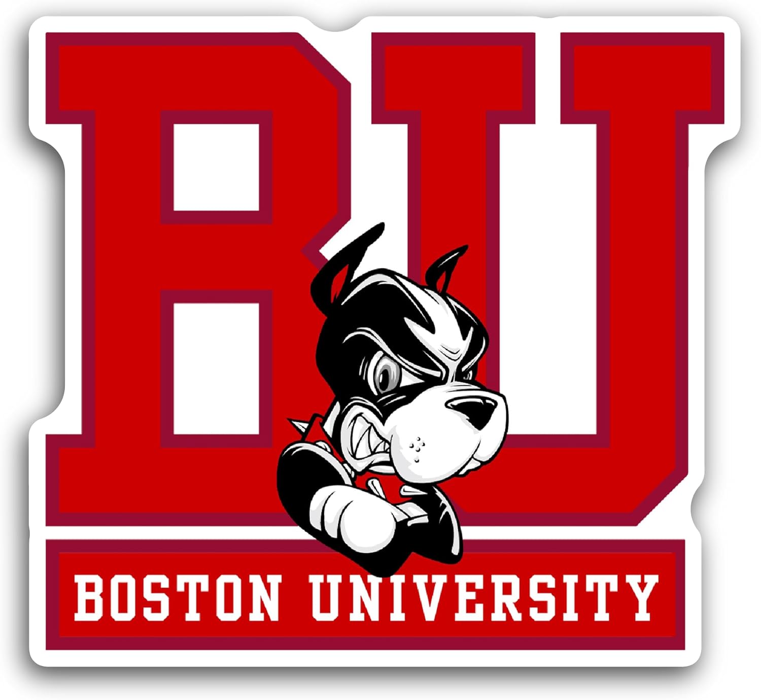 2 (Pieces) 3" and 5" B0ston University Sticker, Waterproof Vinyl Decals for Many Purpose Like Cars, Trucks, Laptops, Phones, Windows and More