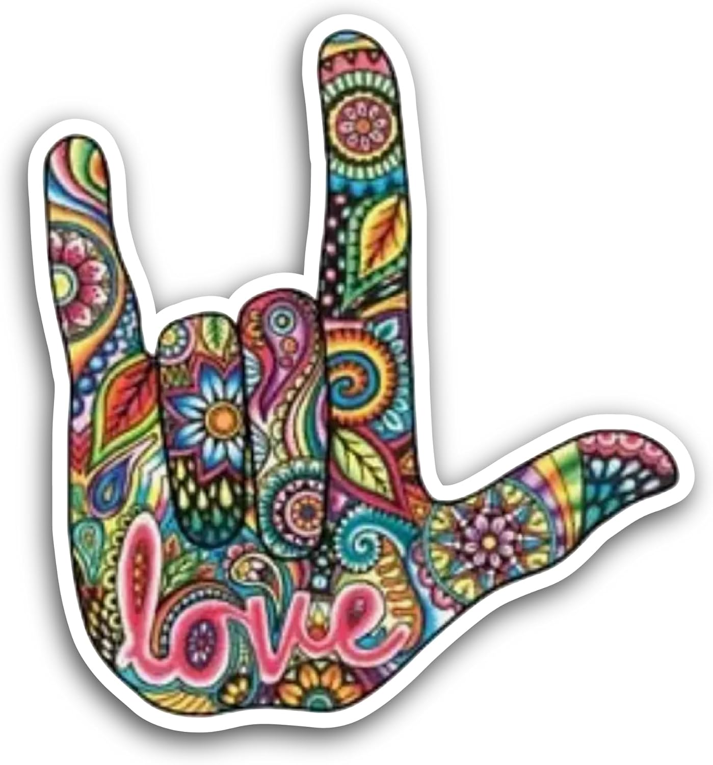 2 (Pieces) 3" and 5" Love Sign Sticker, Waterproof Vinyl Decals for Many Purpose Like Cars, Trucks, Laptops, Phones, Windows and More