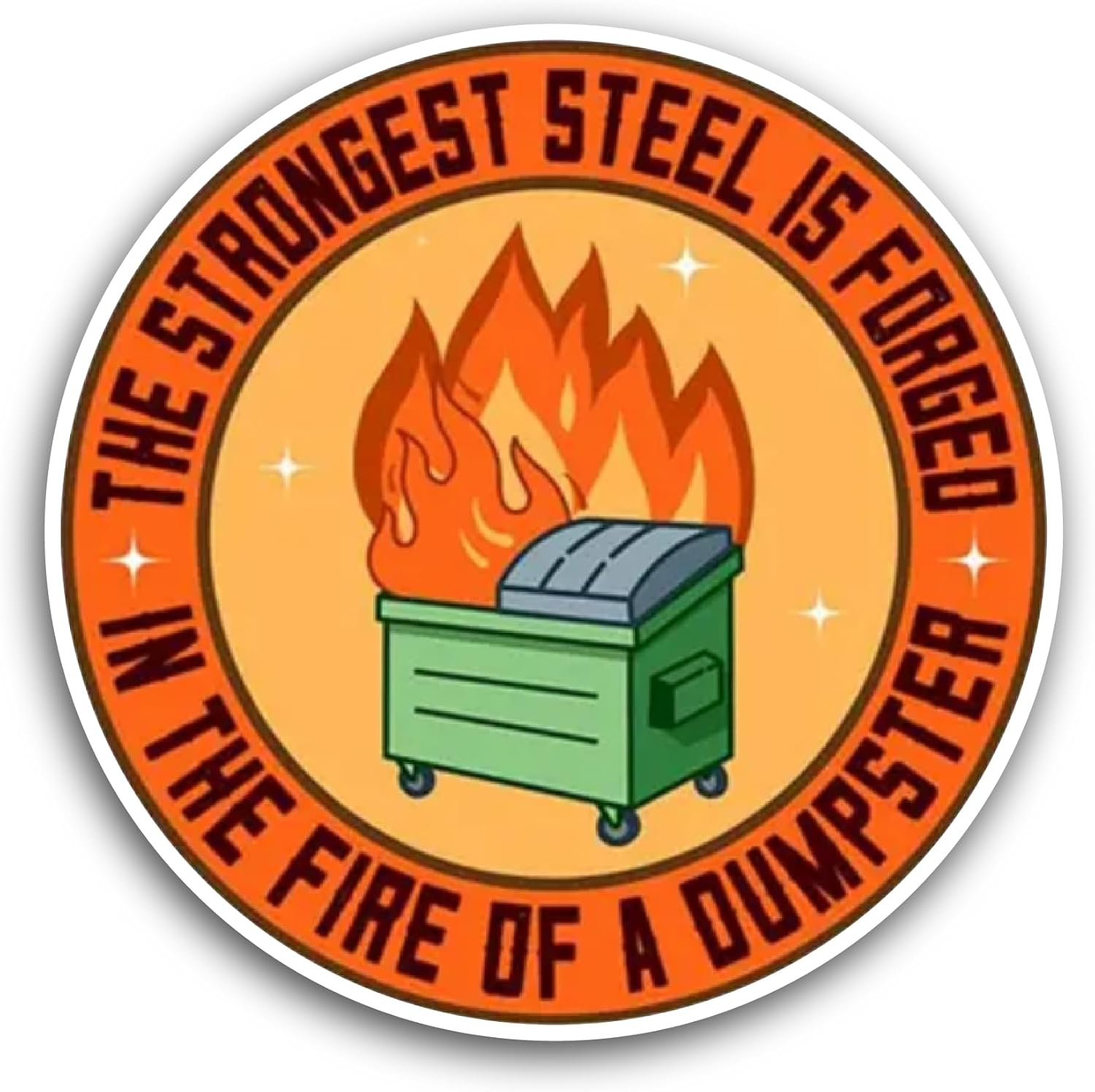 2 (Pieces) 3" and 5" The Strongest Steel is Forged Text Sticker, Waterproof Vinyl Decals for Many Purpose Like Cars, Trucks, Laptops, Phones, Windows and More