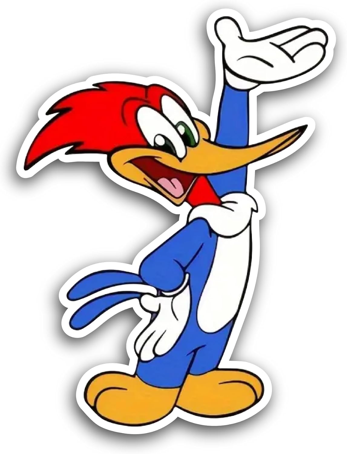 2 (Pieces) 3" and 5" Cartoon Blue Woodpecker Sticker, Waterproof Vinyl Decals for Many Purpose Like Cars, Trucks, Laptops, Phones, Windows and More