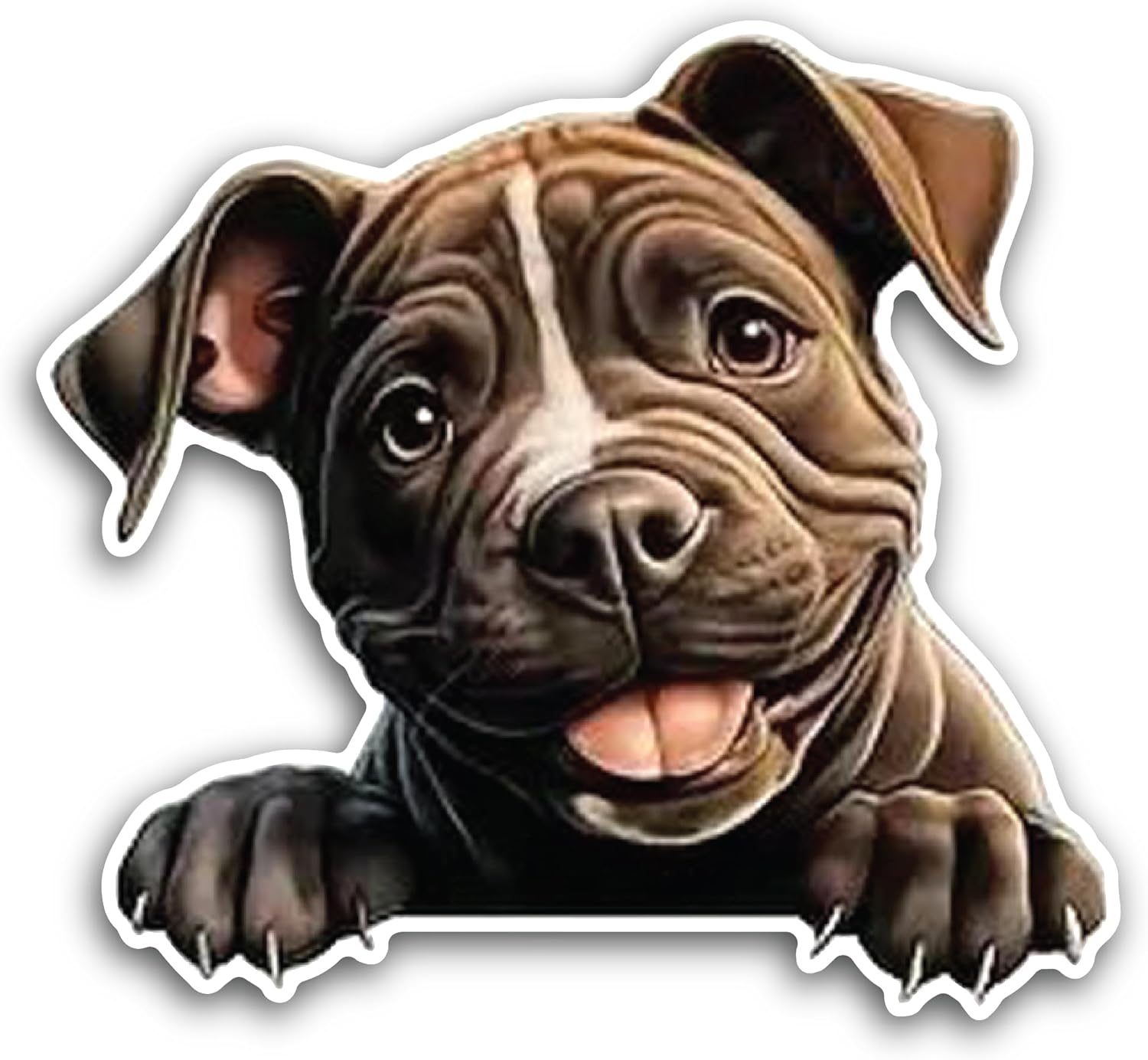 2 (Pieces) 3" and 5" Brown Dog Staring at me Decal Sticker, Waterproof Vinyl Decals for Many Purpose Like Cars, Trucks, Laptops, Phones, Windows and More