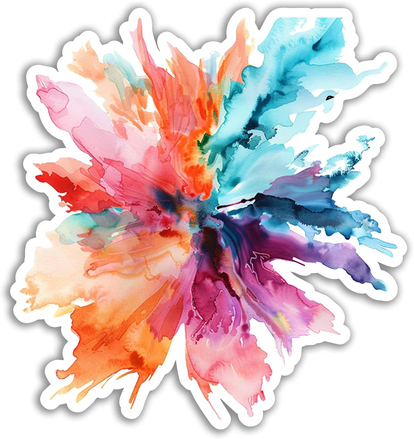 2 (Pieces) 3" and 5" Color Splash Sticker, Waterproof Vinyl Decals for Many Purpose Like Cars, Trucks, Laptops, Phones, Windows and More