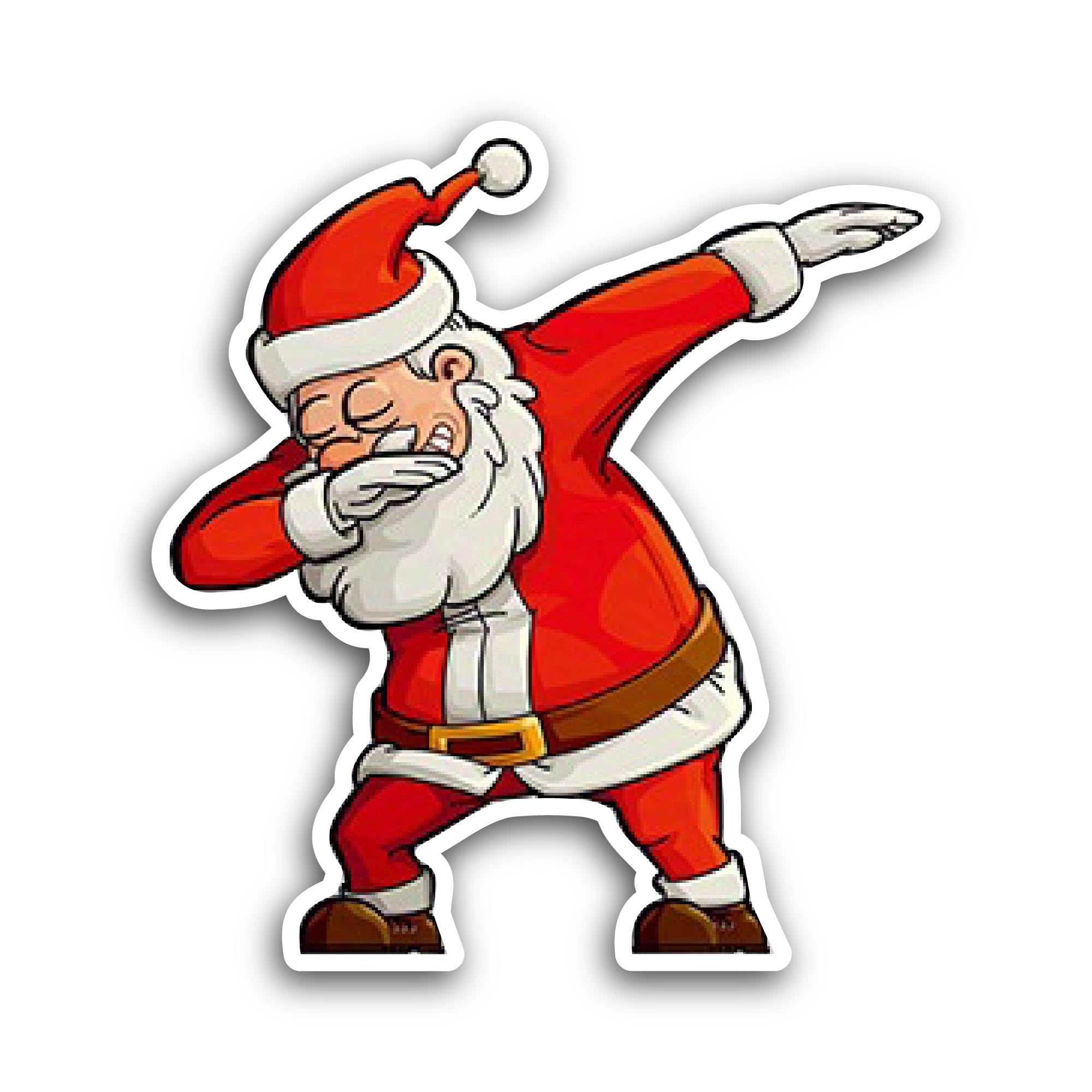 2 (Pieces) 3" and 5" Santa Dabbing Sticker, Waterproof Vinyl Decals for Many Purpose Like Cars, Truc