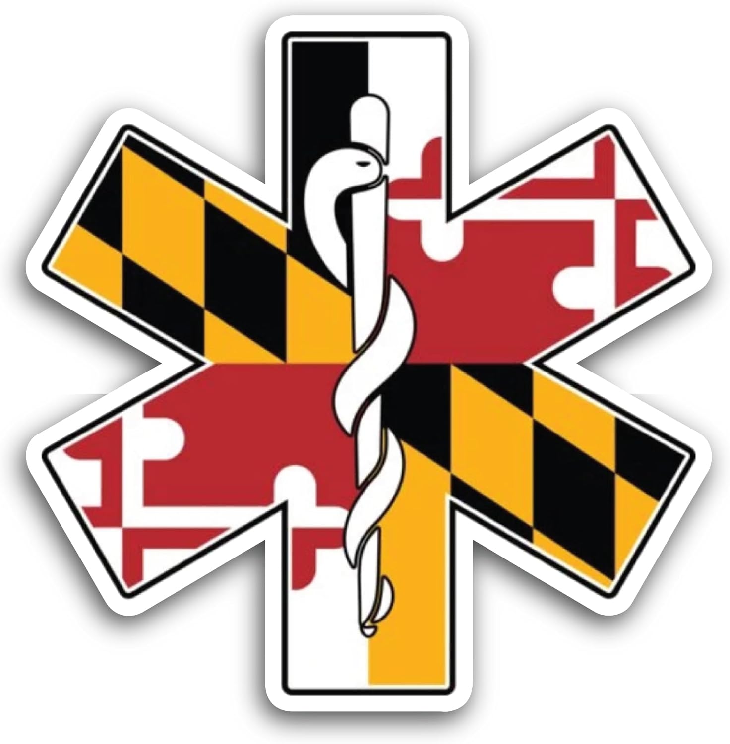 2 (Pieces) 3" and 5" Colorful Medical Symbol Sticker, Waterproof Vinyl Decals for Many Purpose Like Cars, Trucks, Laptops, Phones, Windows and More