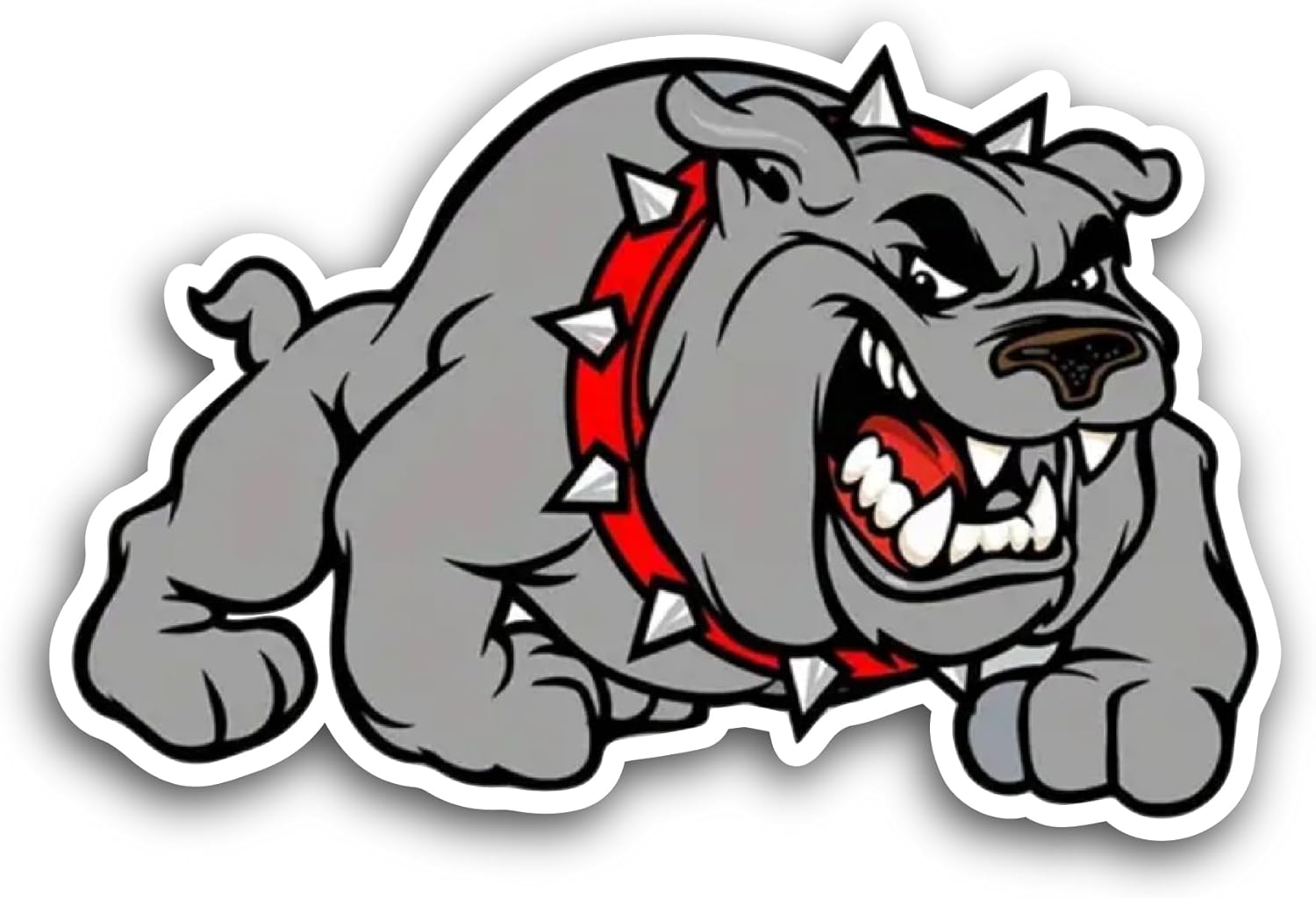 2 (Pieces) 3" and 5" Angry Bulldog Sticker, Waterproof Vinyl Decals for Many Purpose Like Cars, Trucks, Laptops, Phones, Windows and More