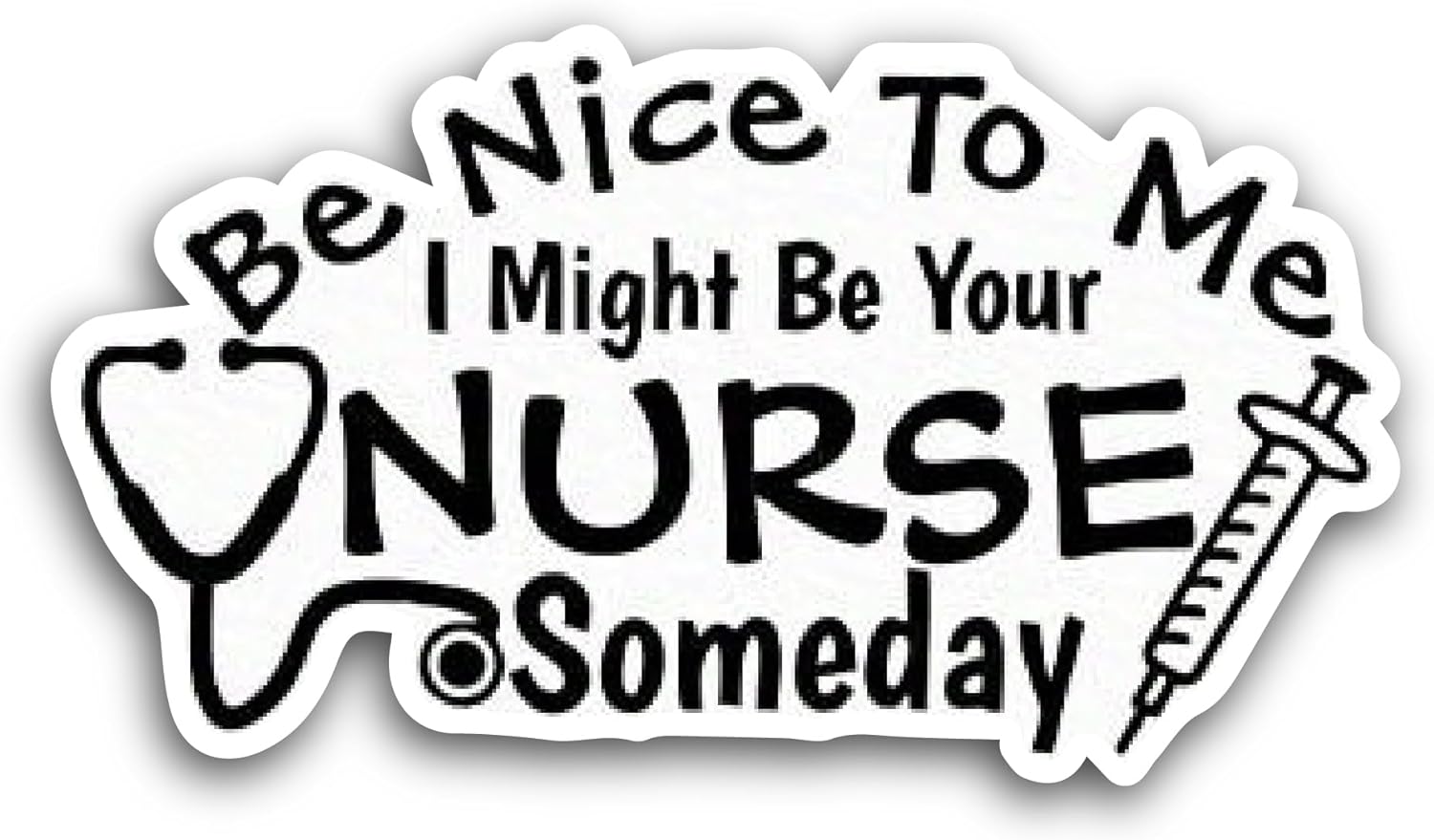 2 (Pieces) 3" and 5" Be Nice Sticker, Waterproof Vinyl Decals for Many Purpose Like Cars, Trucks, Laptops, Phones, Windows and More