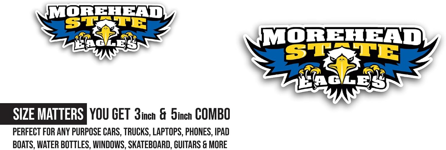 2 (Pieces) 3" and 5" M0rehead State Sticker, Waterproof Vinyl Decals for Many Purpose Like Cars, Trucks, Laptops, Phones, Windows and More