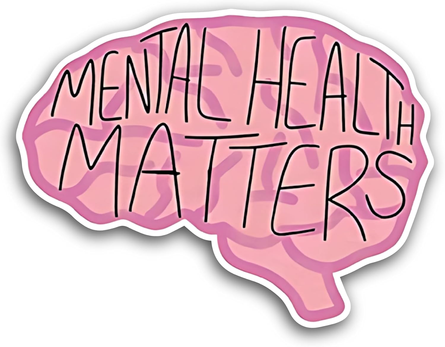 2 (Pieces) 3" and 5" Mental Health Matters Text Sticker, Waterproof Vinyl Decals for Many Purpose Like Cars, Trucks, Laptops, Phones, Windows and More