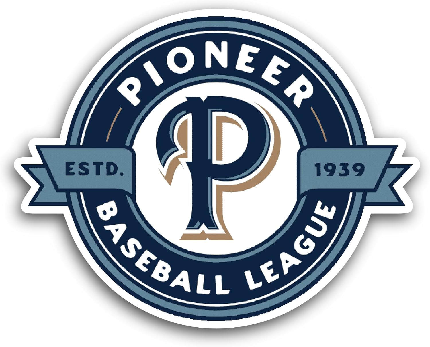 2 (Pieces) 3" and 5" Pi0neer Baseball League Sticker, Waterproof Vinyl Decals for Many Purpose Like Cars, Trucks, Laptops, Phones, Windows and More
