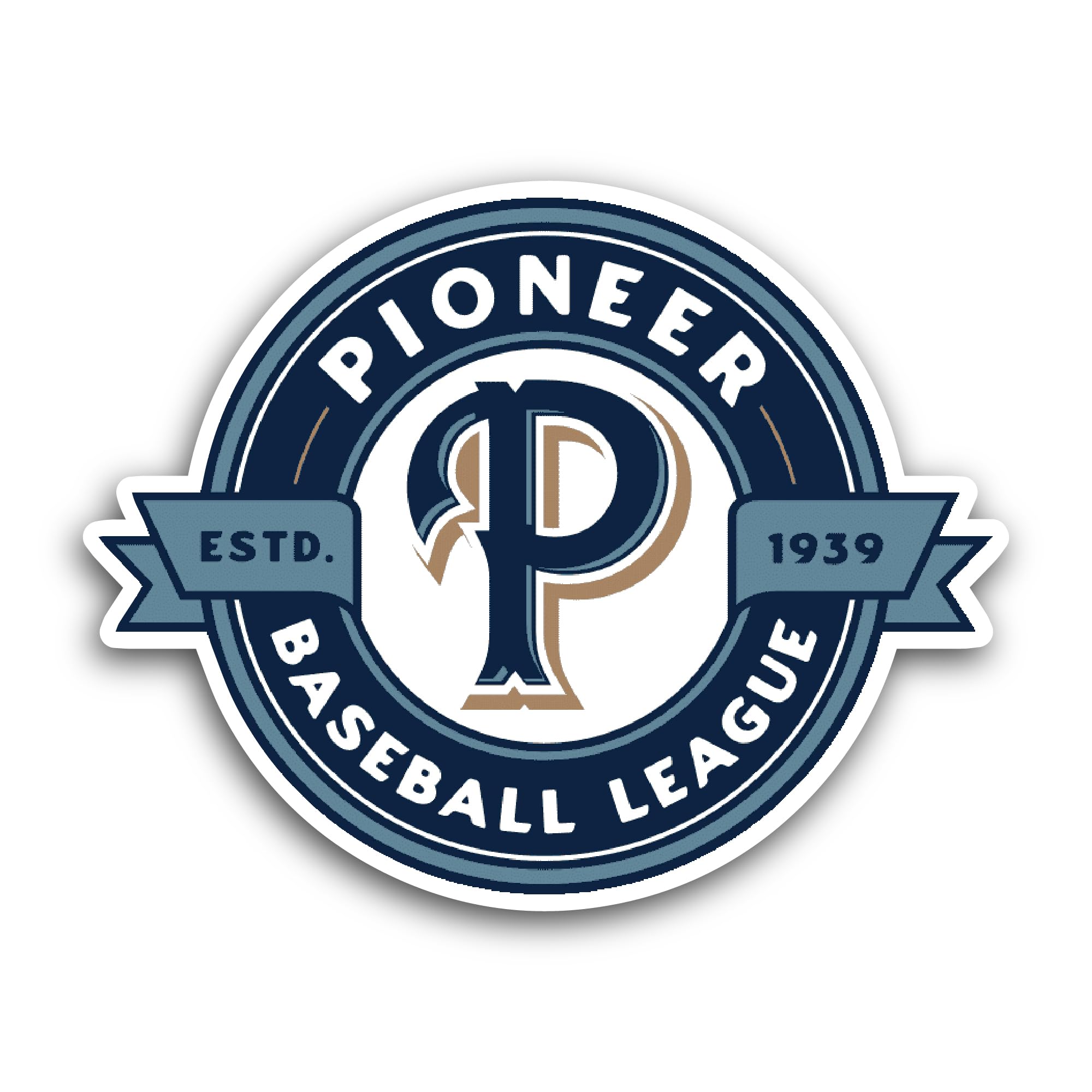 2 (Pieces) 3" and 5" Pi0neer Baseball League Sticker, Waterproof Vinyl Decals for Many Purpose Like 