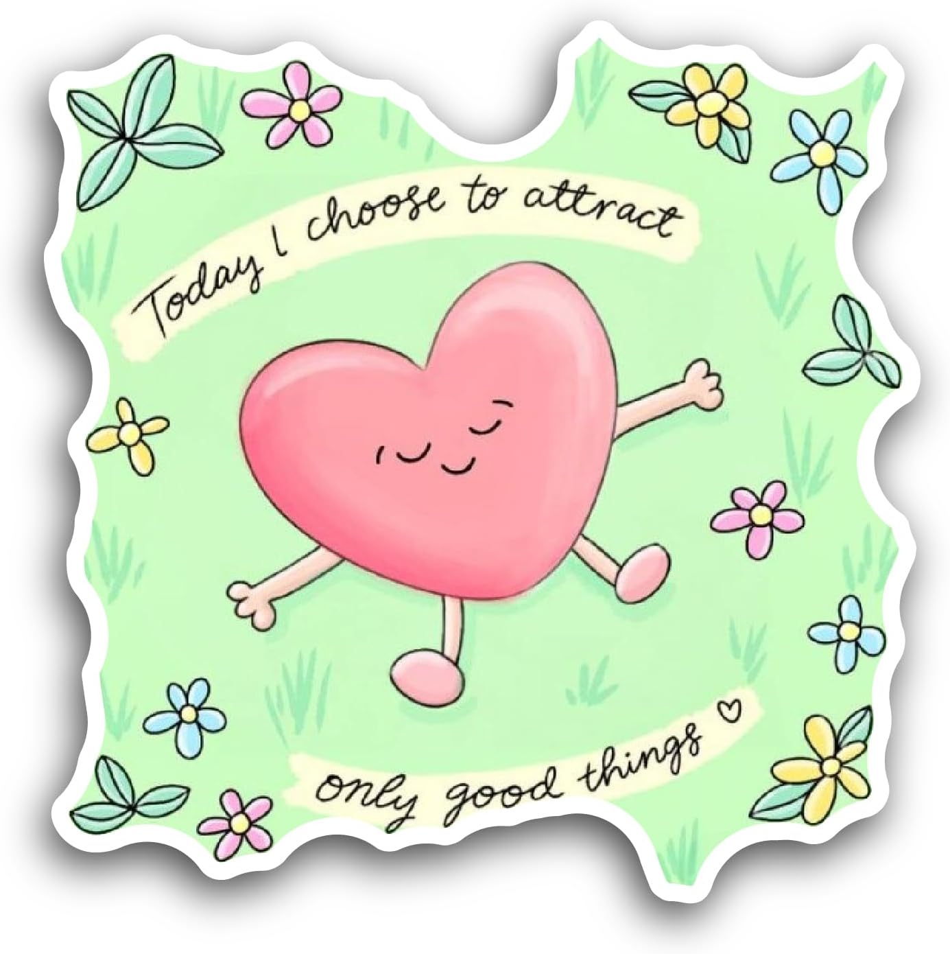 2 (Pieces) 3" and 5" Today I Choose to Attract Text Sticker, Waterproof Vinyl Decals for Many Purpose Like Cars, Trucks, Laptops, Phones, Windows and More