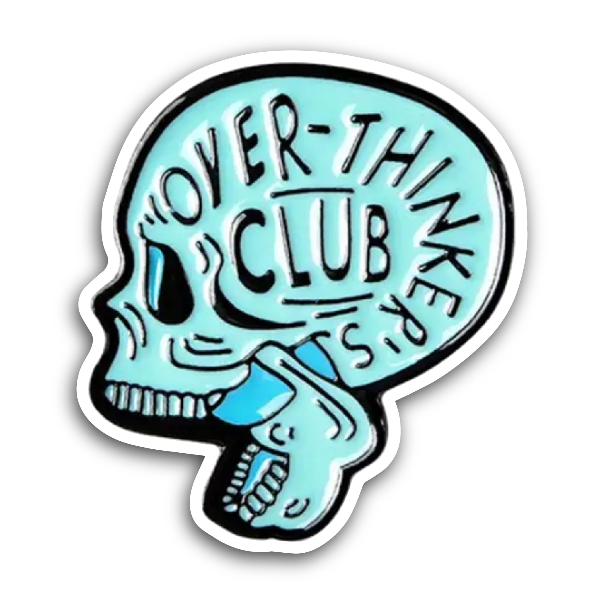 2 (Pieces) 3" and 5" Overthinkers Club Sticker, Waterproof Vinyl Decals for Many Purpose Like Cars, 
