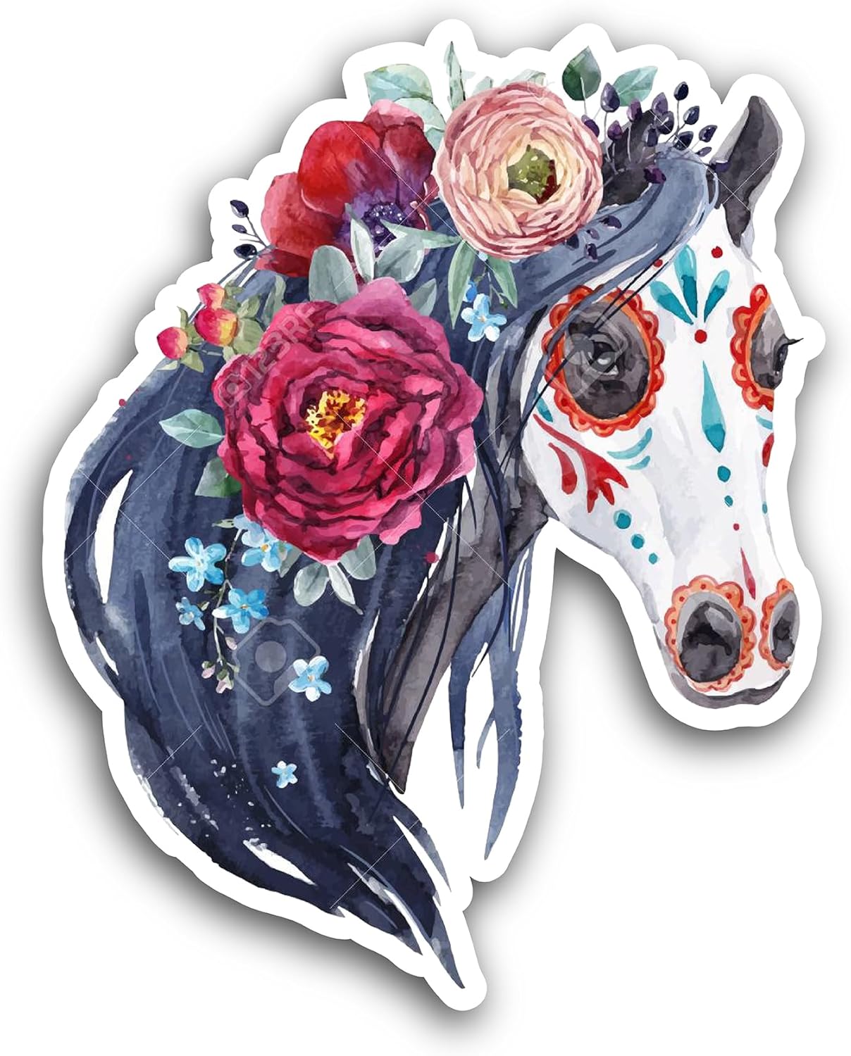 2 (Pieces) 3" and 5" Horse Art Sticker, Waterproof Vinyl Decals for Many Purpose Like Cars, Trucks, Laptops, Phones, Windows and More