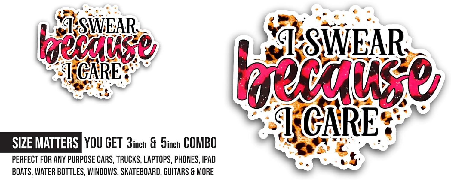 2 (Pieces) 3" and 5" I Swear Sticker, Waterproof Vinyl Decals for Many Purpose Like Cars, Trucks, Laptops, Phones, Windows and More
