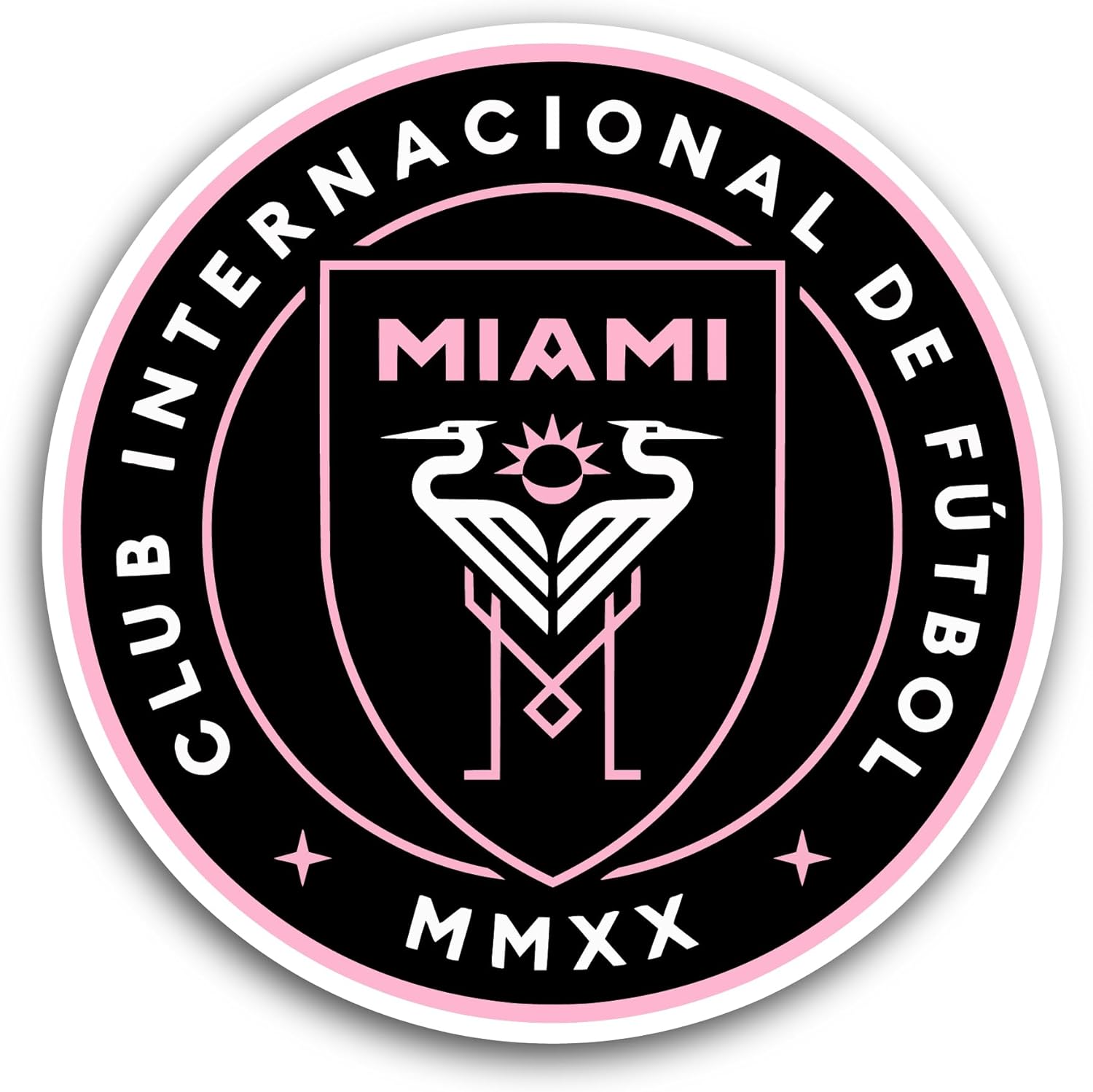 2 (Pieces) 3" and 5" Inter M1ami Sticker, Waterproof Vinyl Decals for Many Purpose Like Cars, Trucks, Laptops, Phones, Windows and More