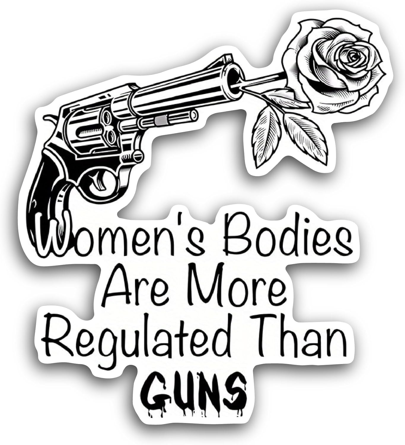 2 (Pieces) 3" and 5" Women's Bodies are More Regulated Than Guns Sticker, Waterproof Vinyl Decals for Many Purpose Like Cars, Trucks, Laptops, Phones, Windows and More