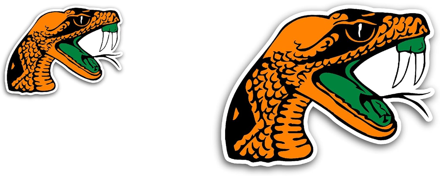 2 (Pieces) 3" and 5" Fl0rida A&M R@ttlers Sticker, Waterproof Vinyl Decals for Many Purpose Like Cars, Trucks, Laptops, Phones, Windows and More