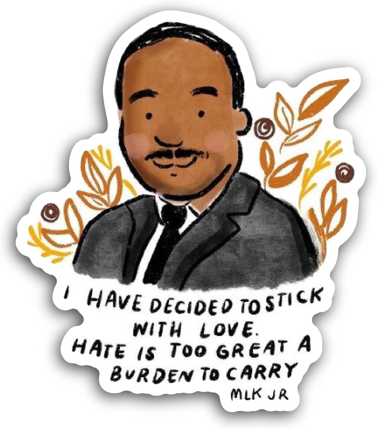 2 (Pieces) 3"" and 5"" Martin Luther King Jr Sticker, Waterproof Vinyl Decals for Many Purpose Like Cars, Trucks, Laptops, Phones, Windows and More, StickersNDecals-FBA-301