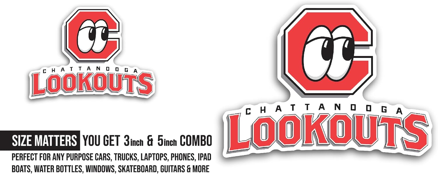 2 (Pieces) 3" and 5" Chattan00ga Lookouts Sticker, Waterproof Vinyl Decals for Many Purpose Like Cars, Trucks, Laptops, Phones, Windows and More
