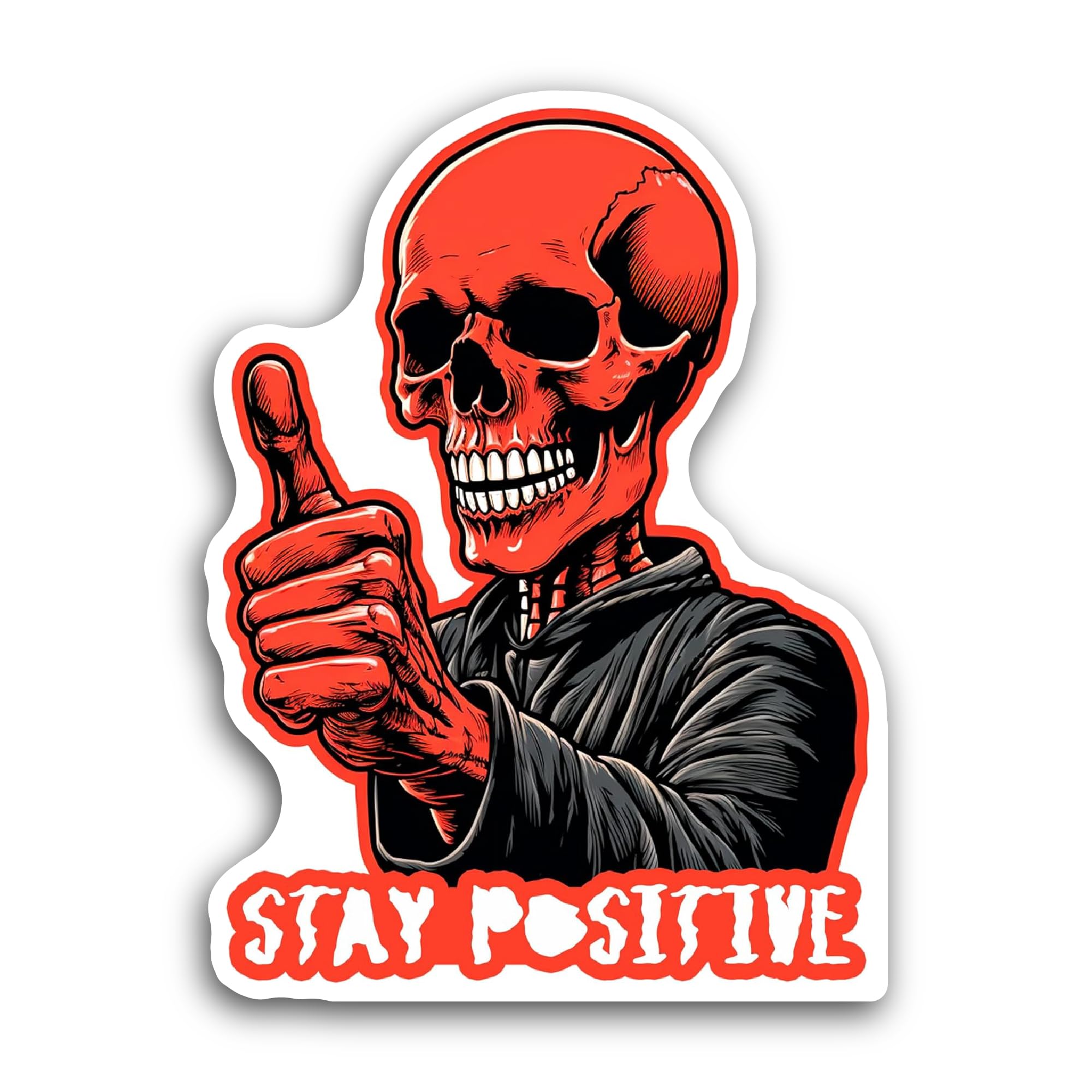 2 (Pieces) 3" and 5" Realistic Red Skull Sticker, Waterproof Vinyl Decals for Many Purpose Like Cars