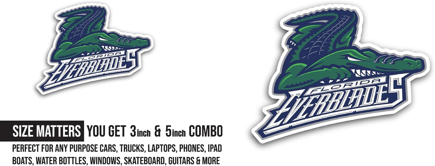 2 (Pieces) 3" and 5" Florida Everbl@des Sticker, Waterproof Vinyl Decals for Many Purpose Like Cars, Trucks, Laptops, Phones, Windows and More