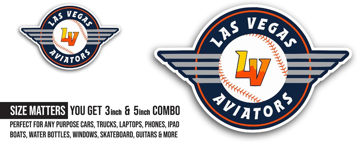 2 (Pieces) 3" and 5" Las Vegas Aviat0rs Sticker, Waterproof Vinyl Decals for Many Purpose Like Cars, Trucks, Laptops, Phones, Windows and More