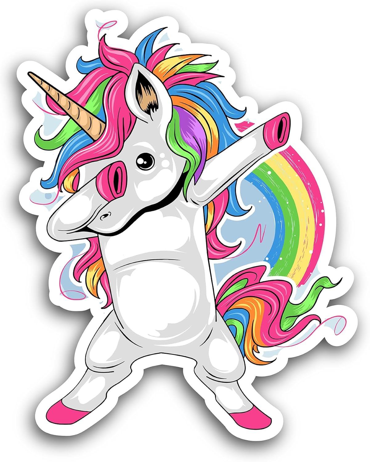 2 (Pieces) 3" and 5" Unicorn Dancer Sticker, Waterproof Vinyl Decals for Many Purpose Like Cars, Trucks, Laptops, Phones, Windows and More