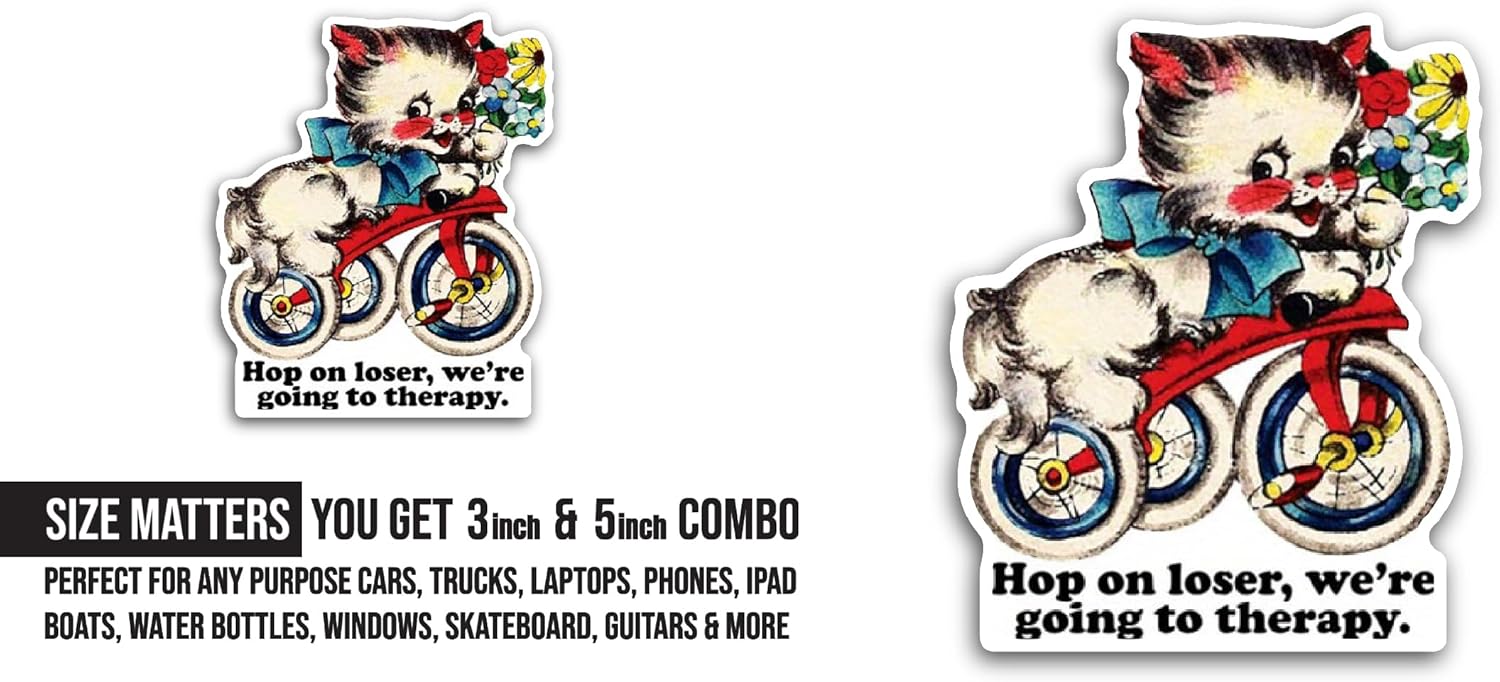 2 (Pieces) 3" and 5" Hope On Loser Sticker, Waterproof Vinyl Decals for Many Purpose Like Cars, Trucks, Laptops, Phones, Windows and More