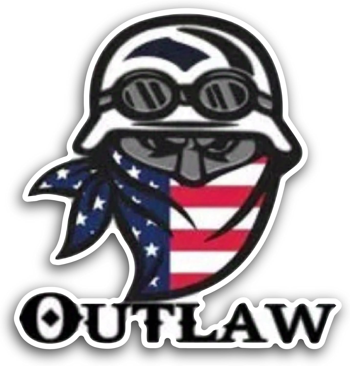 2 (Pieces) 3" and 5" Outlaw Text Sticker, Waterproof Vinyl Decals for Many Purpose Like Cars, Trucks, Laptops, Phones, Windows and More