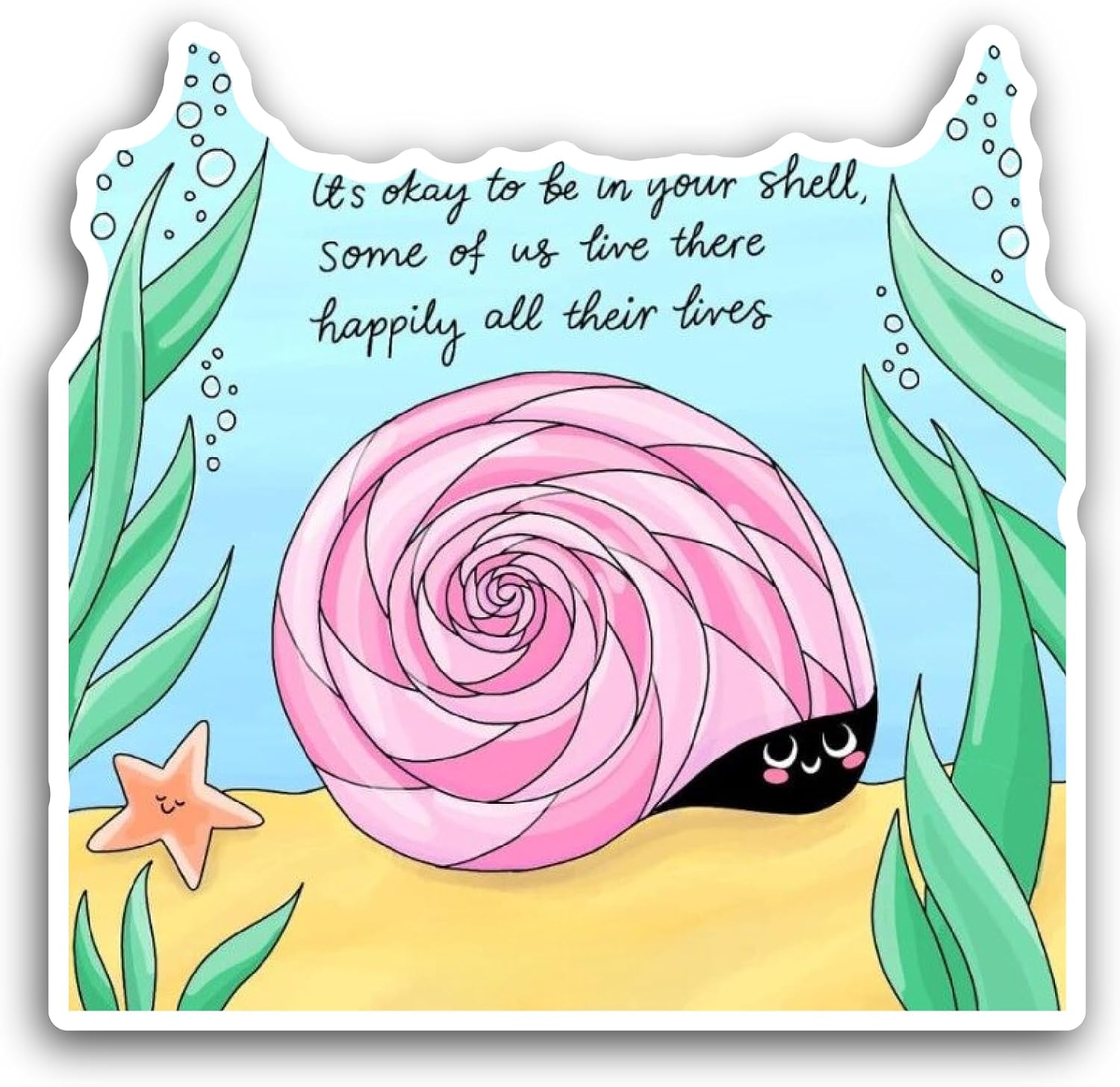 2 (Pieces) 3" and 5" Pink Cute Snail Sticker, Waterproof Vinyl Decals for Many Purpose Like Cars, Trucks, Laptops, Phones, Windows and More