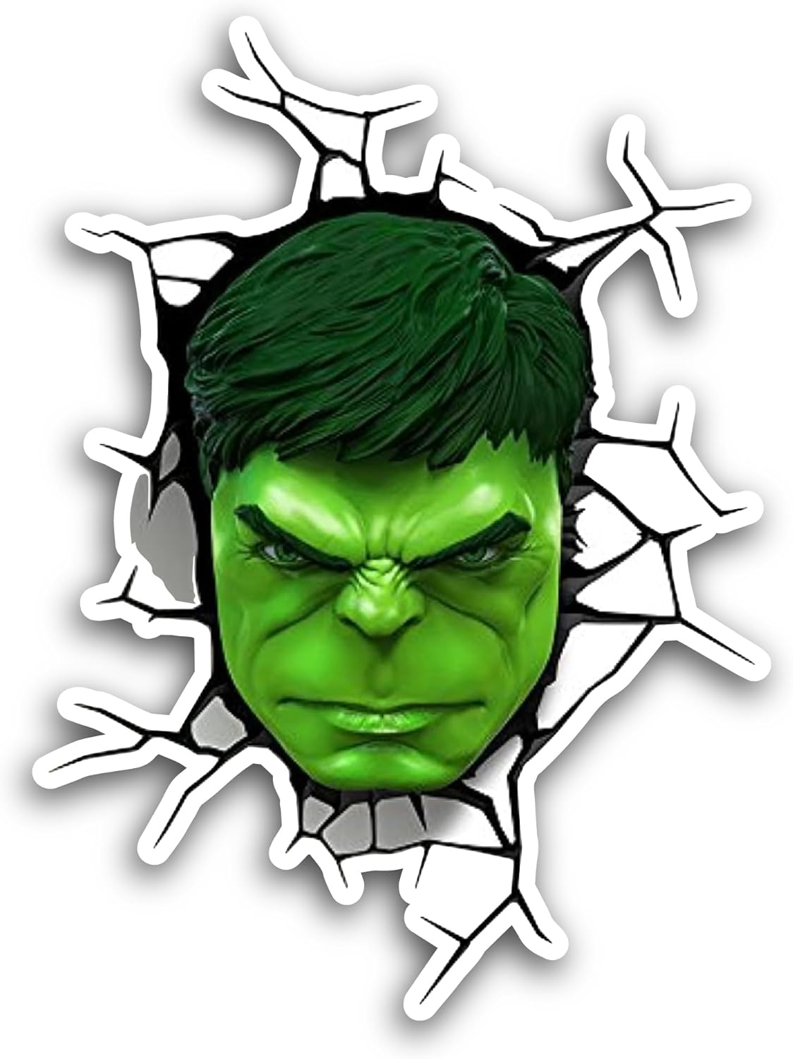 2 (Pieces) 3" and 5" Green Giant Face Sticker, Waterproof Vinyl Decals for Many Purpose Like Cars, Trucks, Laptops, Phones, Windows and More