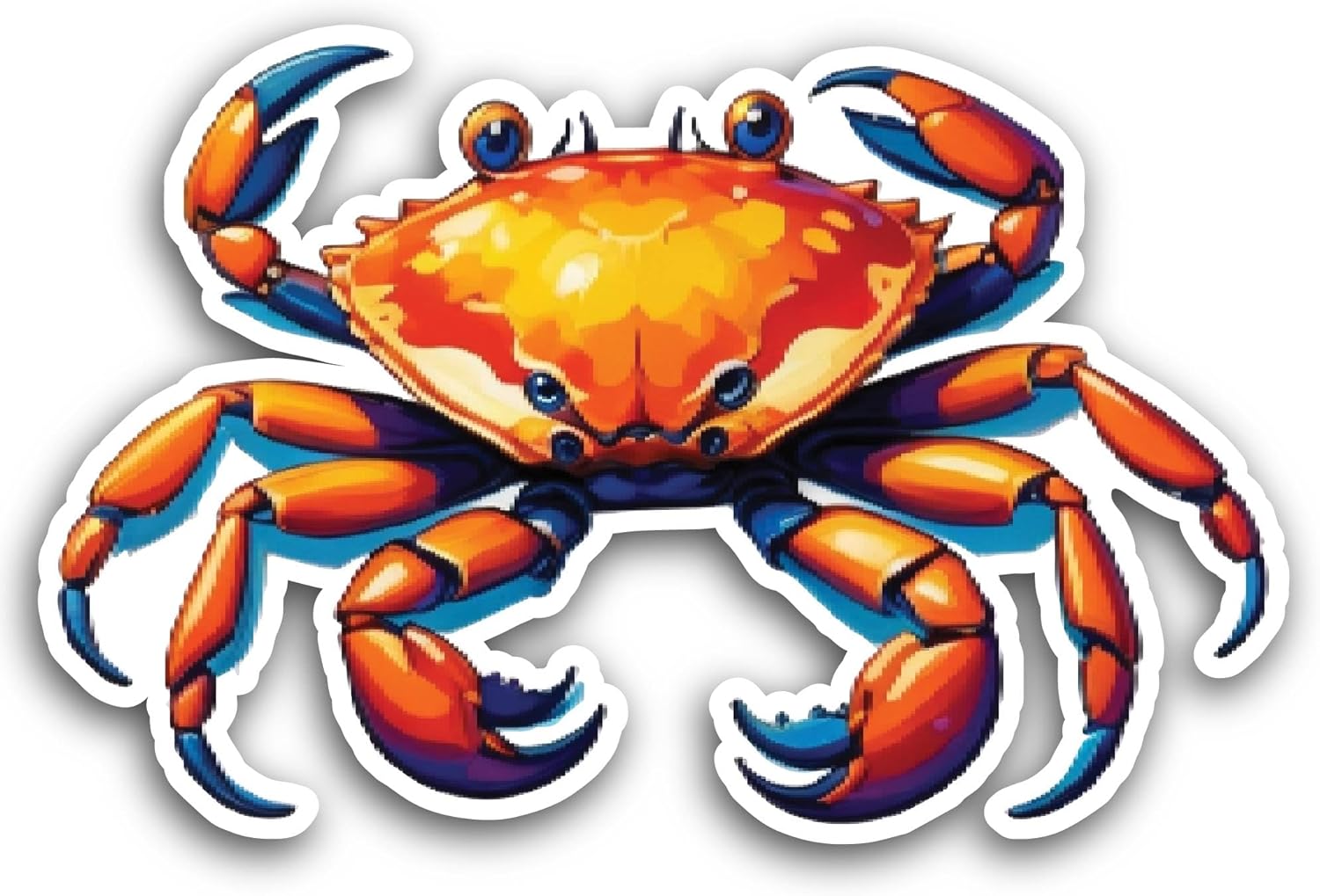 2 (Pieces) 3" and 5" Crab Sticker, Waterproof Vinyl Decals for Many Purpose Like Cars, Trucks, Laptops, Phones, Windows and More