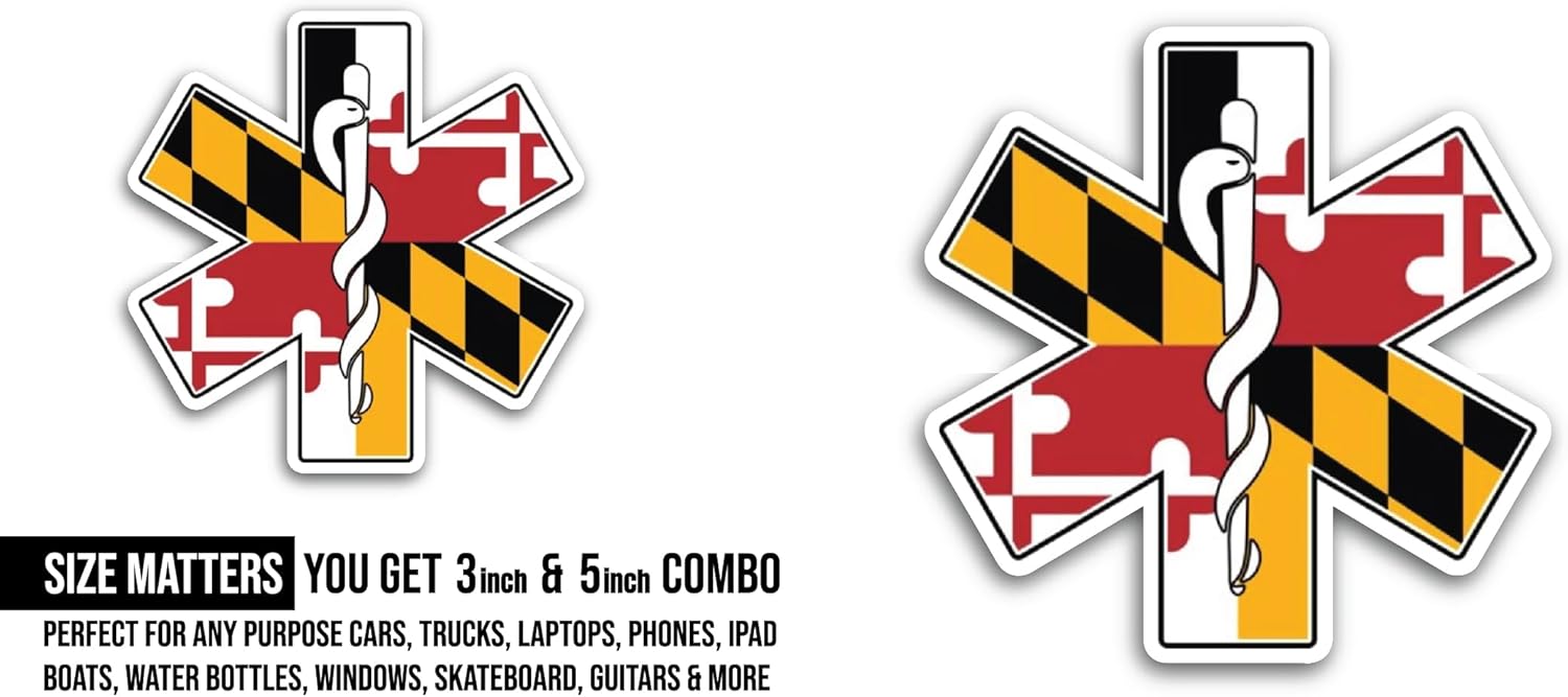 2 (Pieces) 3" and 5" Colorful Medical Symbol Sticker, Waterproof Vinyl Decals for Many Purpose Like Cars, Trucks, Laptops, Phones, Windows and More