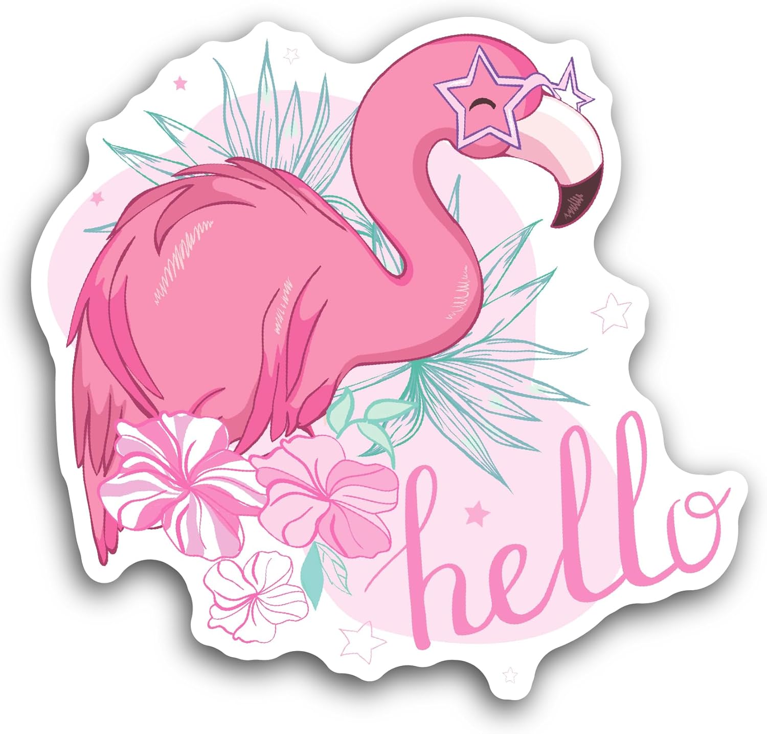 2 (Pieces) 3" and 5" Flamingo Bird Sticker, Waterproof Vinyl Decals for Many Purpose Like Cars, Trucks, Laptops, Phones, Windows and More