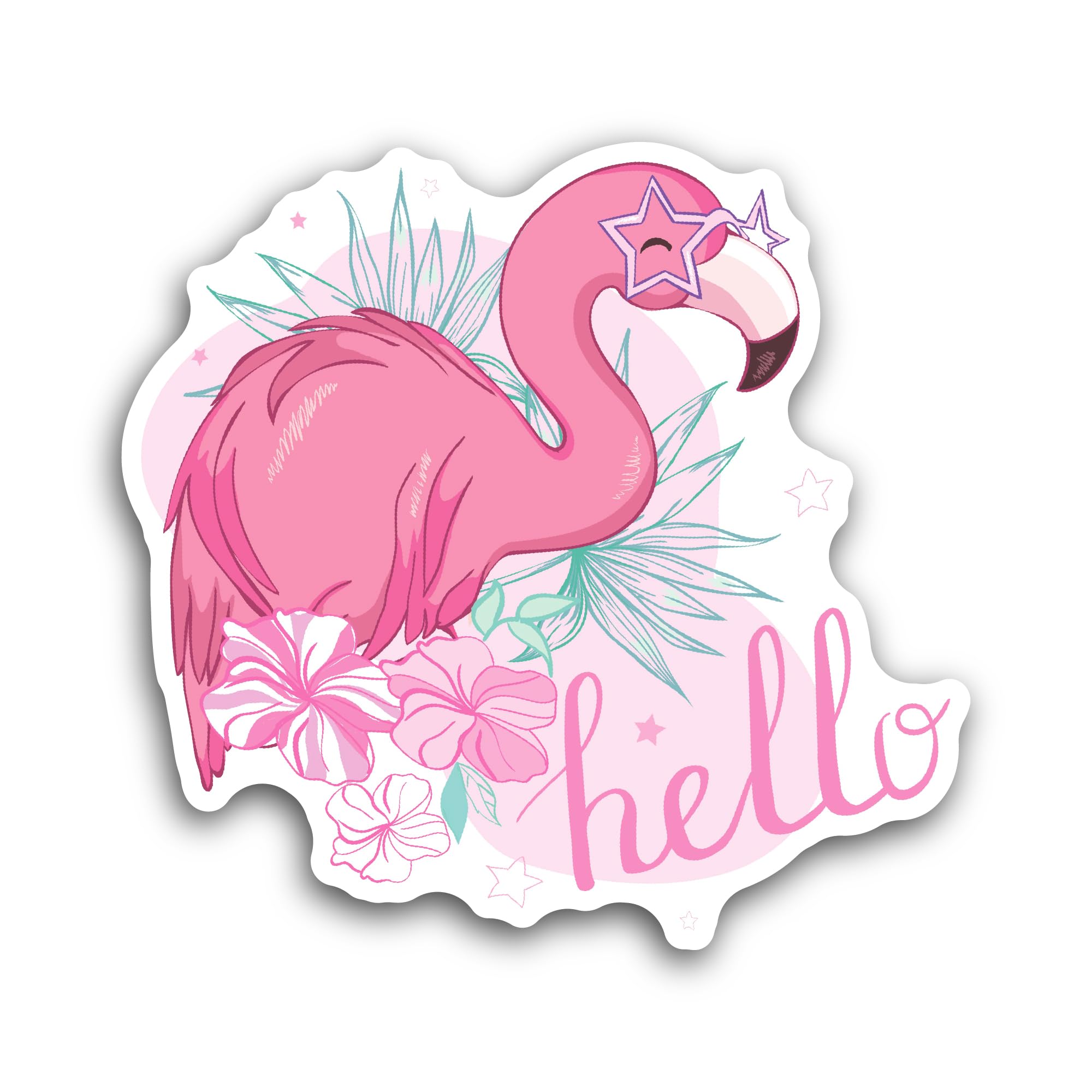 2 (Pieces) 3" and 5" Flamingo Bird Sticker, Waterproof Vinyl Decals for Many Purpose Like Cars, Truc