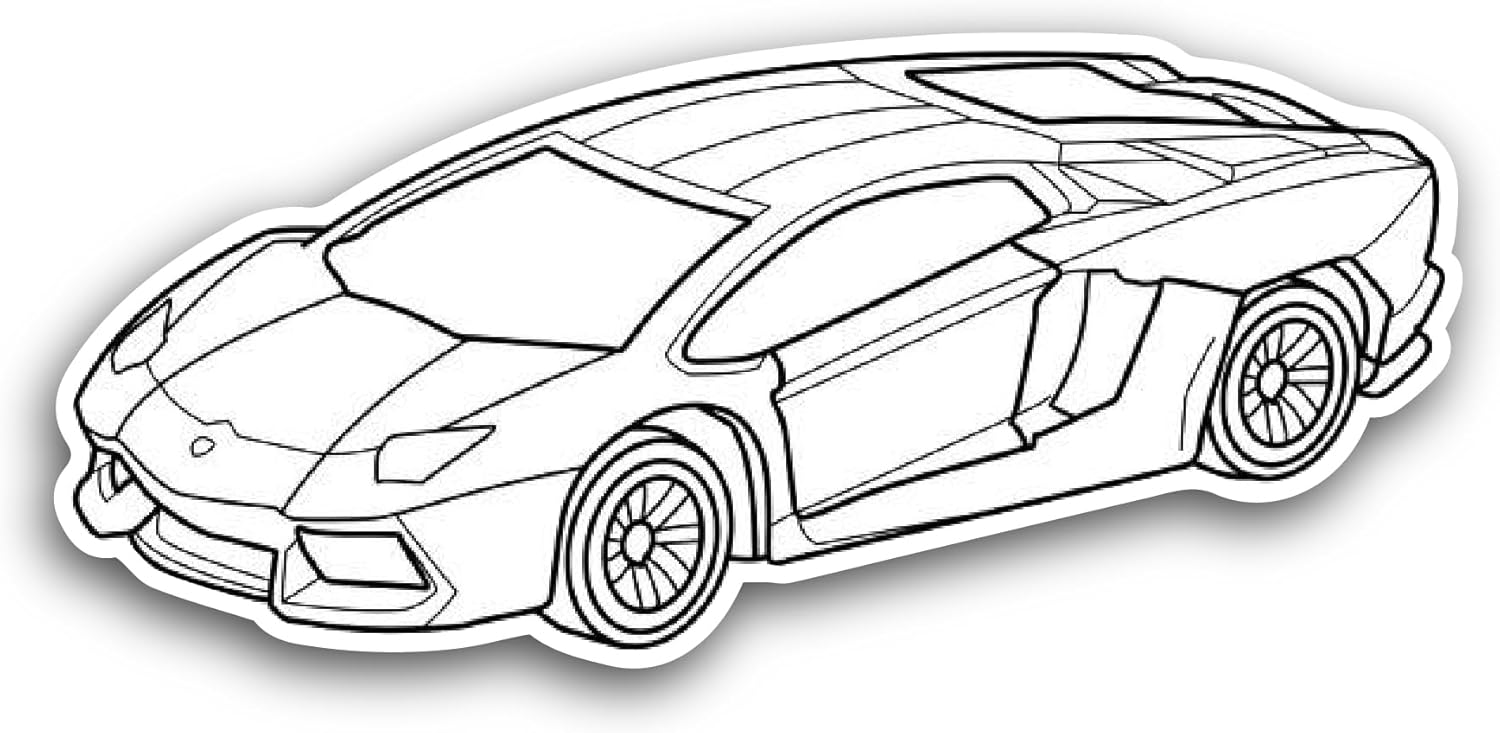 2 (Pieces) 3" and 5" Lamborghini Car Sticker, Waterproof Vinyl Decals for Many Purpose Like Cars, Trucks, Laptops, Phones, Windows and More