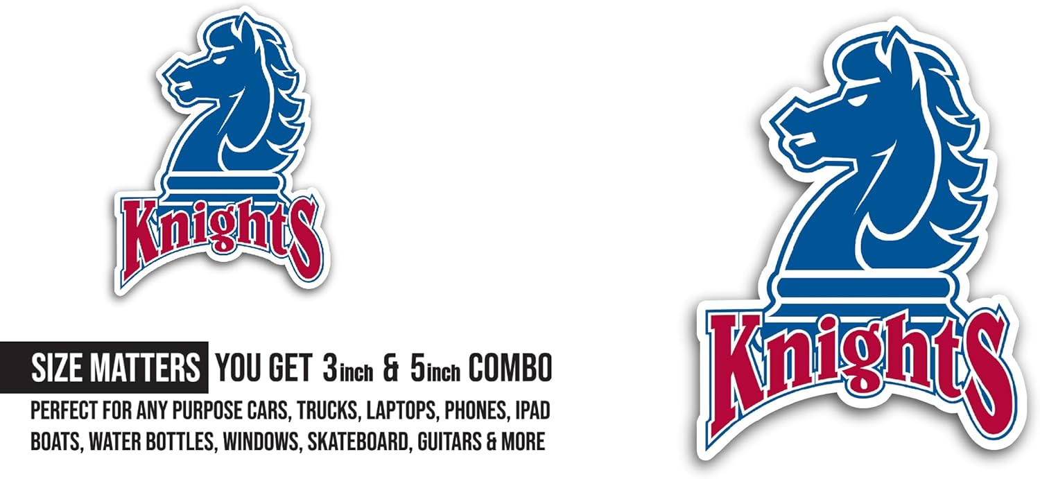 2 (Pieces) 3" and 5" Knights Sticker, Waterproof Vinyl Decals for Many Purpose Like Cars, Trucks, Laptops, Phones, Windows and More