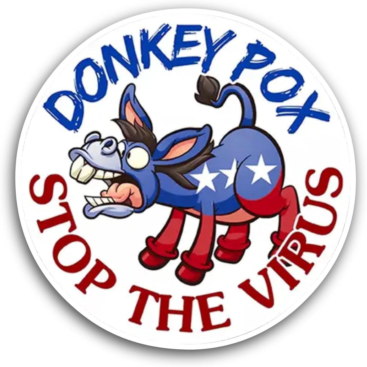 2 (Pieces) 3" and 5" Donkey Pox Text Sticker, Waterproof Vinyl Decals for Many Purpose Like Cars, Trucks, Laptops, Phones, Windows and More