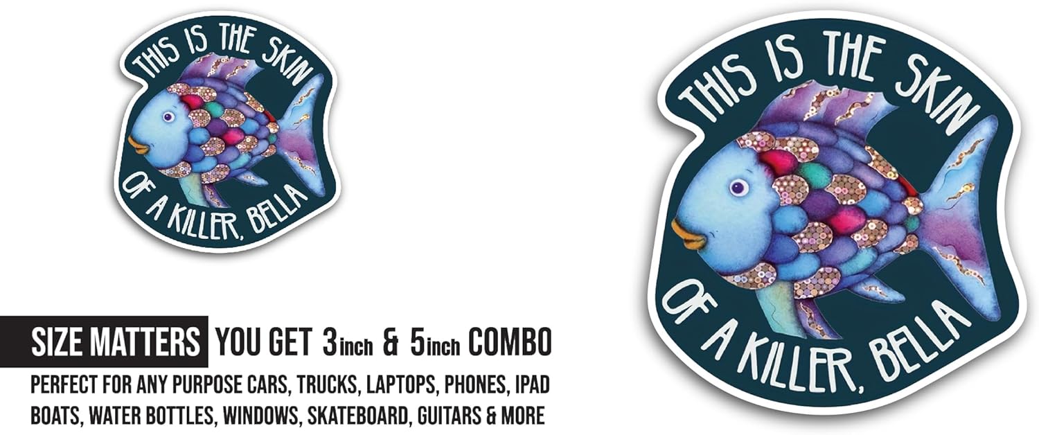 2 (Pieces) 3" and 5" This is The Skin of A Killer Sticker, Waterproof Vinyl Decals for Many Purpose Like Cars, Trucks, Laptops, Phones, Windows and More