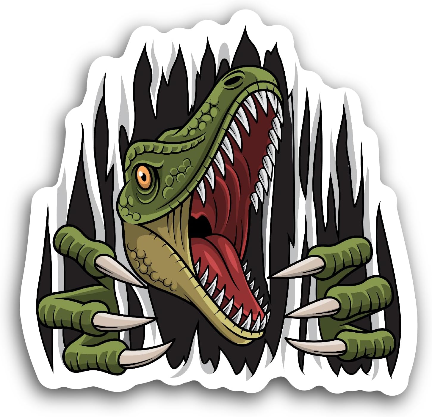 2 (Pieces) 3" and 5" Cartoon Dinosaur Sticker, Waterproof Vinyl Decals for Many Purpose Like Cars, Trucks, Laptops, Phones, Windows and More