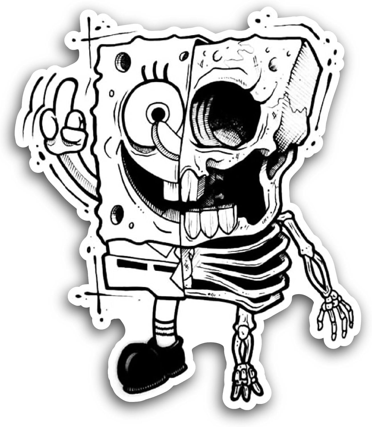 2 (Pieces) 3" and 5" Sponge Art Sticker, Waterproof Vinyl Decals for Many Purpose Like Cars, Trucks, Laptops, Phones, Windows and More
