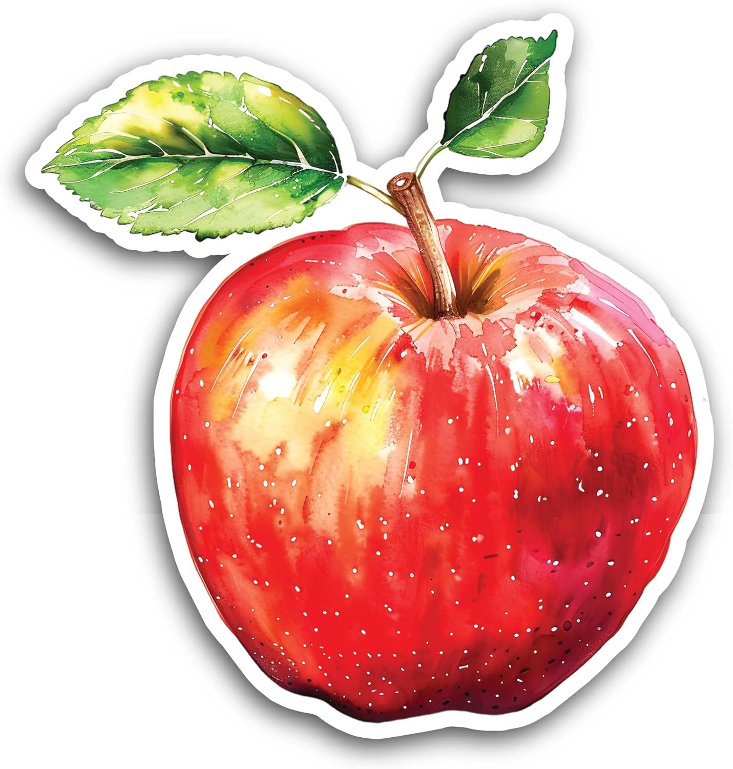 2 (Pieces) 3" and 5" Apple Fruit Sticker, Waterproof Vinyl Decals for Many Purpose Like Cars, Trucks, Laptops, Phones, Windows and More