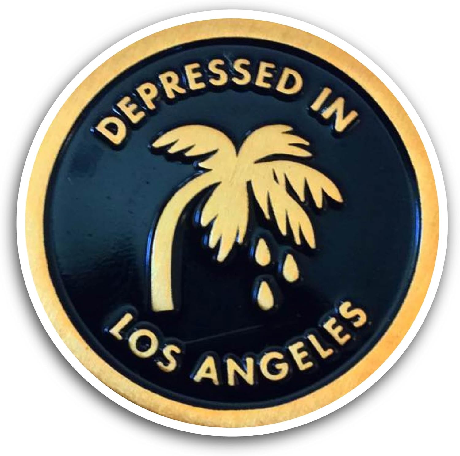 2 (Pieces) 3" and 5" Depressed in Los Angeles Sticker, Waterproof Vinyl Decals for Many Purpose Like Cars, Trucks, Laptops, Phones, Windows and More